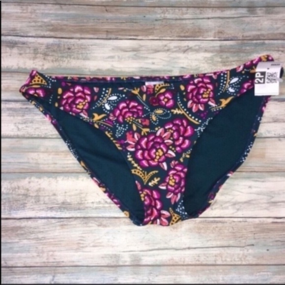 Xhilaration Floral Bikini Bottoms Women’s Large - Picture 2 of 4
